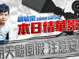胡毓棠 股海淘金【明天颱風假 注意安全】影音分析2019/08/08