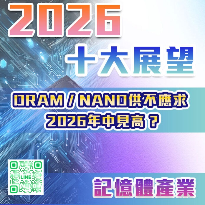 2026十大產業展望 – DRAM/NAND供不應求 2026年中見高?